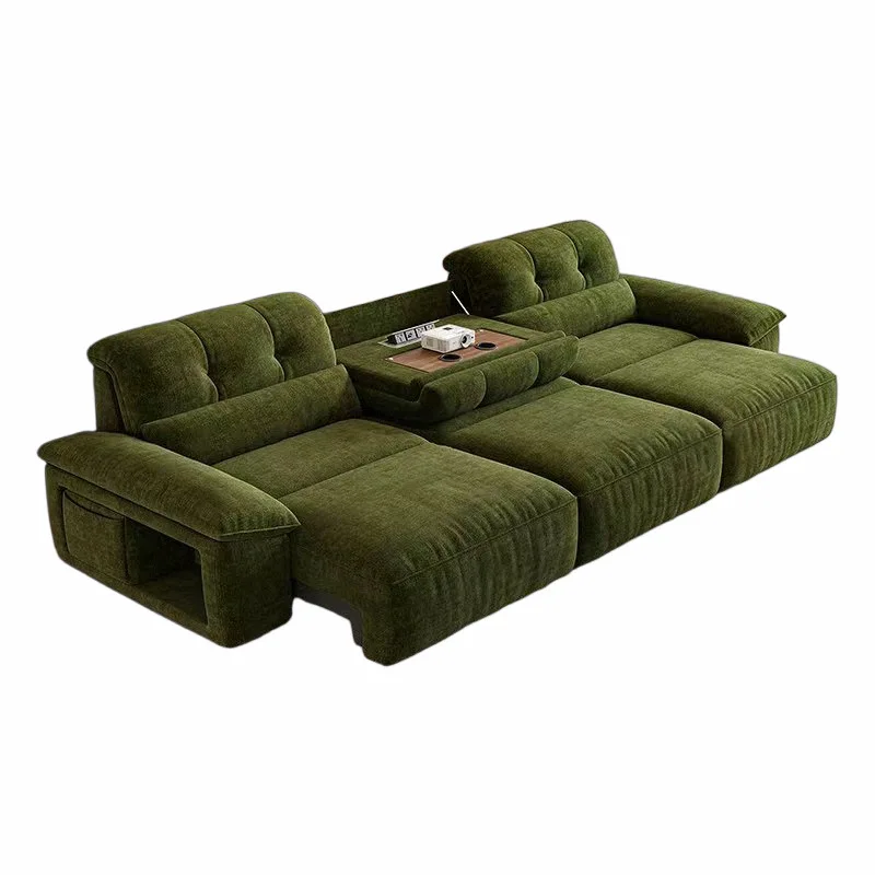Modern simple electric sofa living room small apartment Chenier zero against the wall intelligent telescopic function sofa bed d view 5