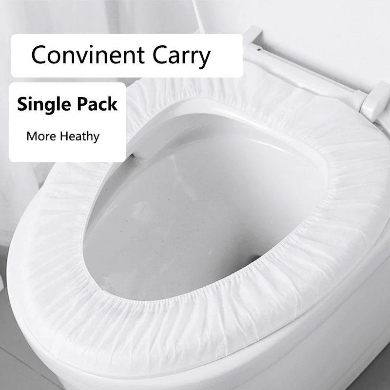 Portable Disposable Toilet Seat Cushion Wholesale WC Non-Woven Cotton Travel Hotel Household Toilet Cover Waterproof Single Pack