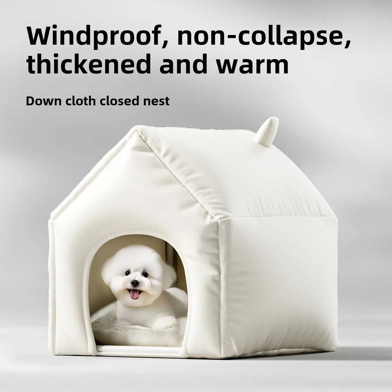 

Soft and Warm Half-enclosed Dog House for Winter with Sense of Security and Protection From Cold for Small Pets