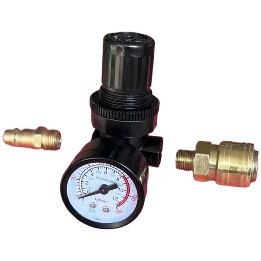 Air Compressor Regulator With Pressure Gauge For Pneumatic Tools Spray Painting Air Compressor Attachments 1/4'' Thread 0-180PSI