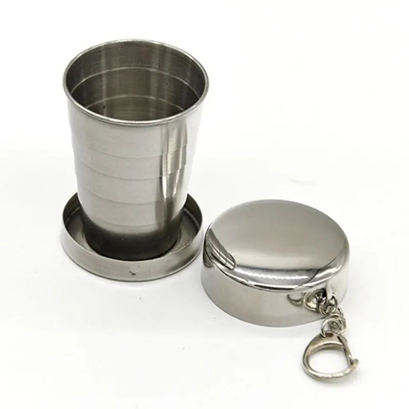 Outdoor Portable Outdoor Camping Portable Metal Stainless Steel Telescopic Cups Folding Cups Drinks Cups.