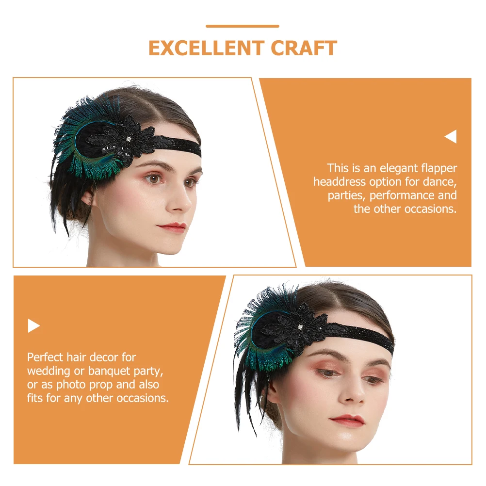 

Headband Hair Accessories for Women Wedding Bride Flapper Accessory Women's