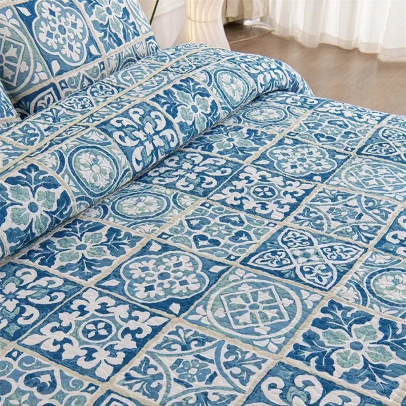 Handmade Quilted Bedspread Set, 100% Cotton, Padded Duvet, Linen Blanket, Cubrecam Bed Cover Colcha, Summer Quilt Bedding Set 5