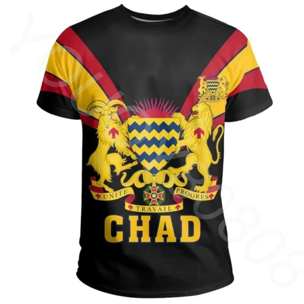 Chad Country Flag 3D Printed High Quality T Shirt Summer Round Neck Short Sleeve T Shirt Men Ladies Universal Casual Top