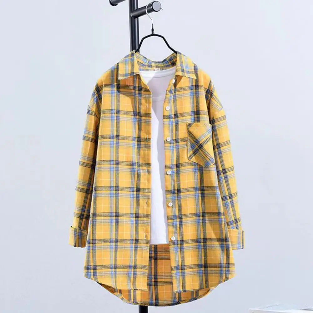 2022 Spring Autumn Tops Women Plaid Shirts Loose Oversize Blouses Casual Flannel Female Top Long Sleeve Men shirts Blusas