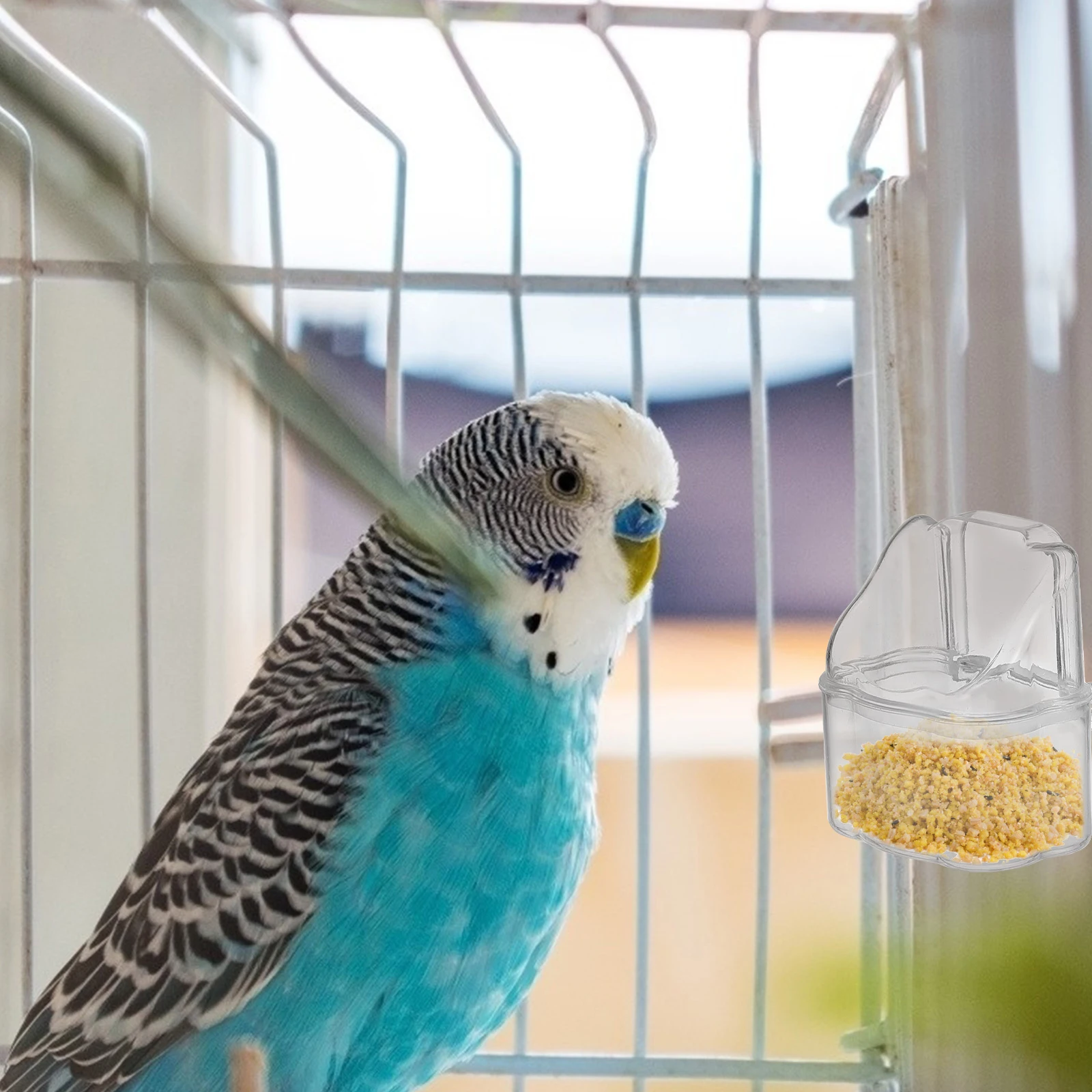 

3 pcs Anti-Splashing Feeder Bowl Thickening Acrylic Stand Bar Design Detachable Cage Container For Birds Parrot Durable Eco