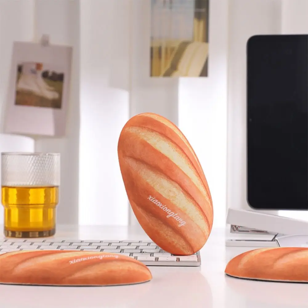 Bread Shaped Mouse Wrist Pad Silicone Anti-slip Wrist Rest Pad Soft Comfortable Cute 3D Mouse Mat Computer Accessories