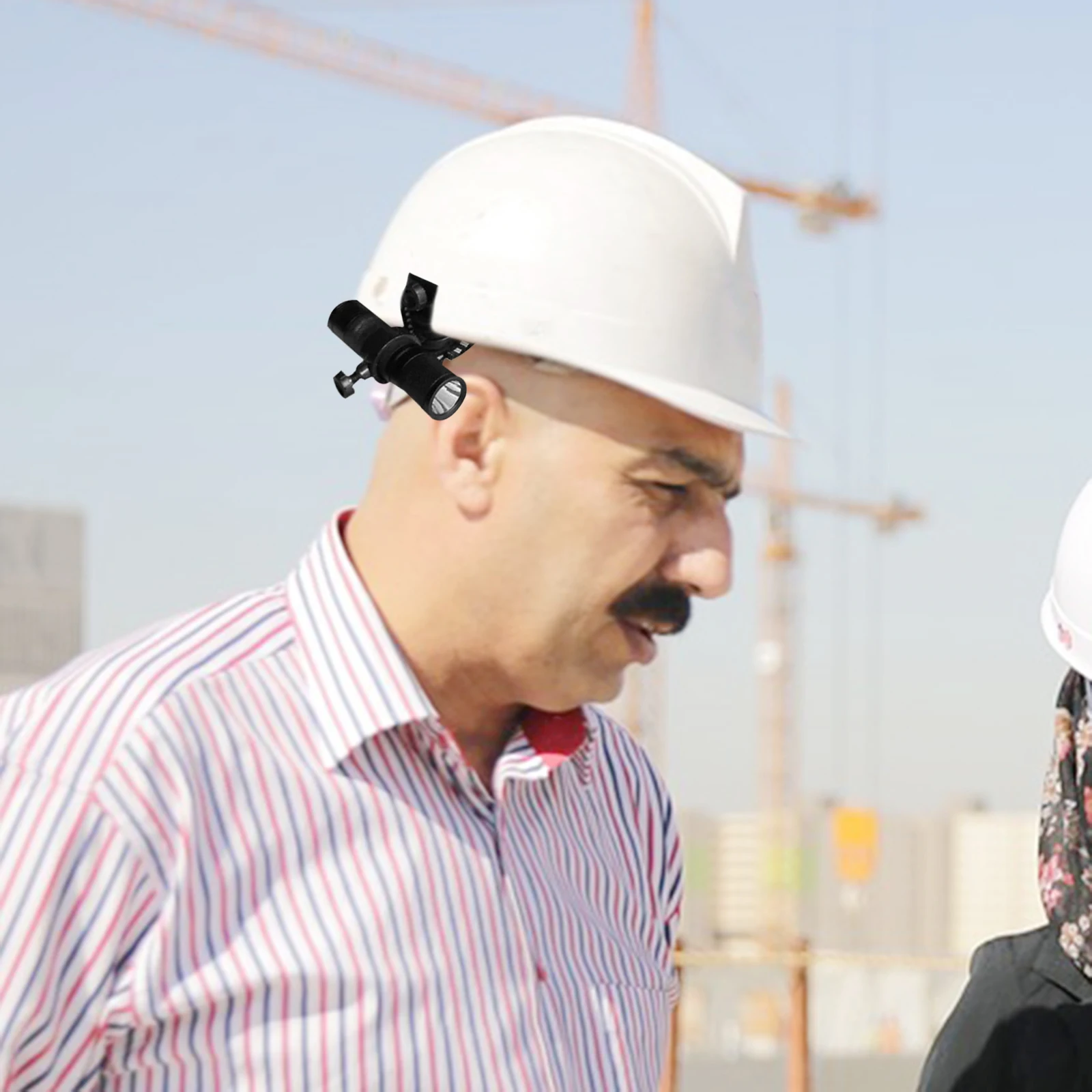 

Flashlight Mount Hat, Durable Light Holder, Adjustable Headlamp Clip For Safety , Hard Hat Accessories,