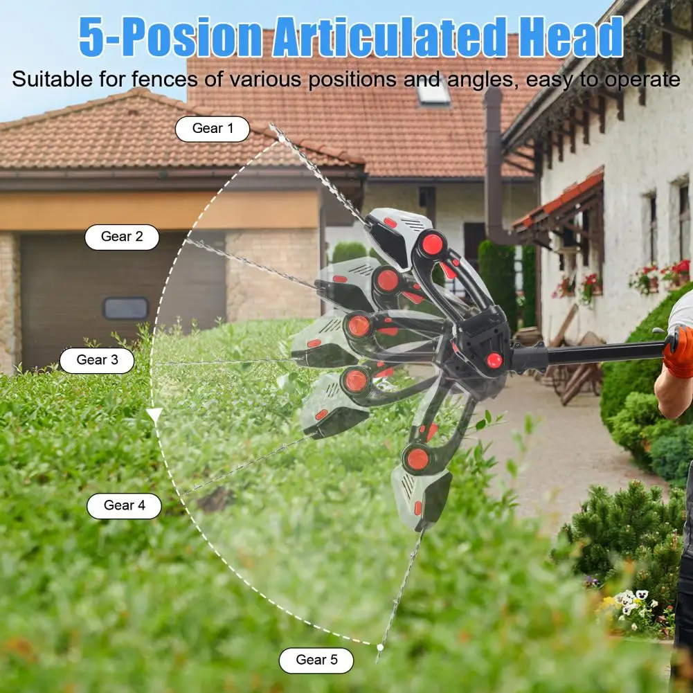 

2-в-1 21 В мини-триммер для живой изгороди, электрические ножницы для травы с удлинителем, многоугольная регулировка, аккумуляторный триммер для кустарников