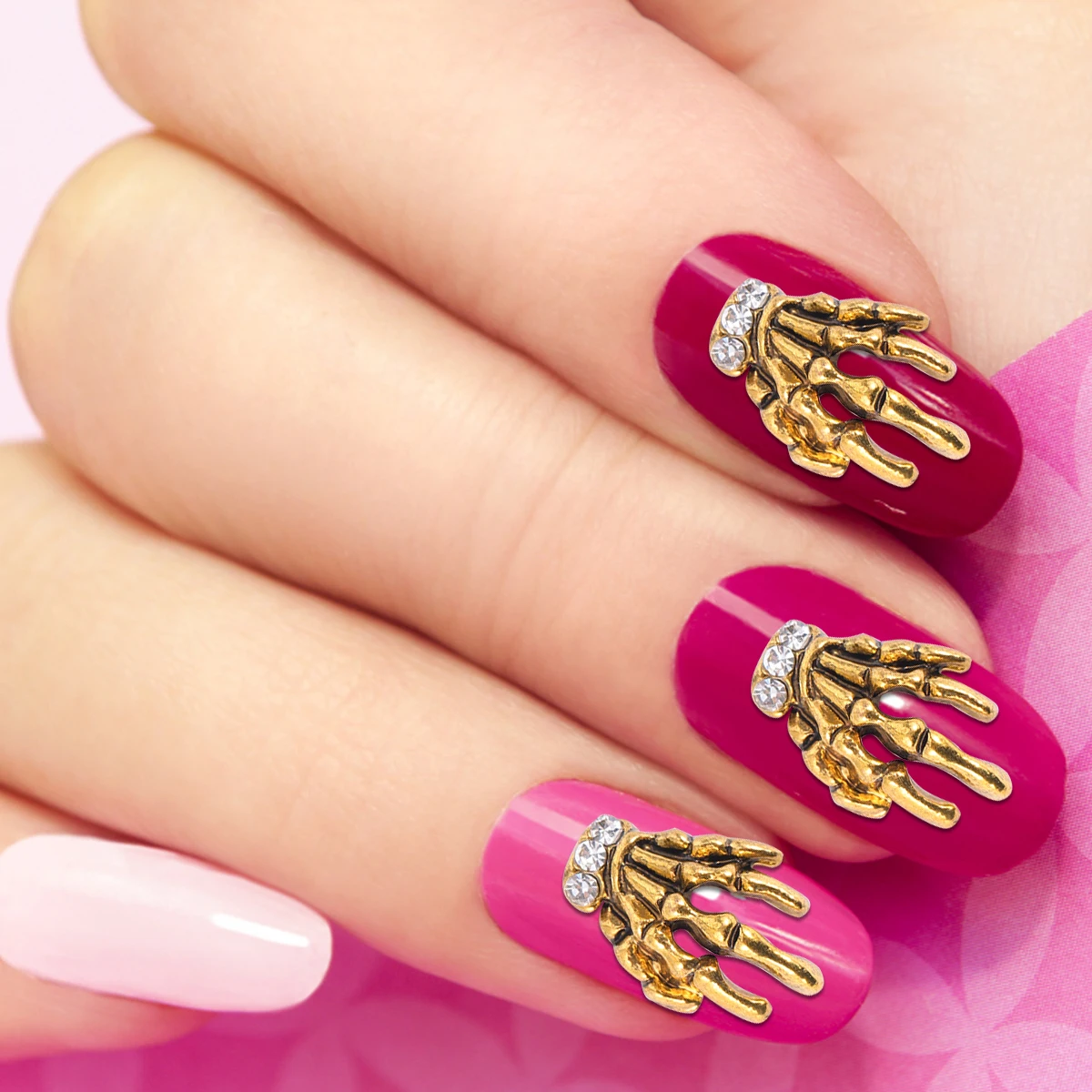 

УФ-рука череп для ногтей дрель сплав декор блестки DIY маникюр искусство путешествия украшения