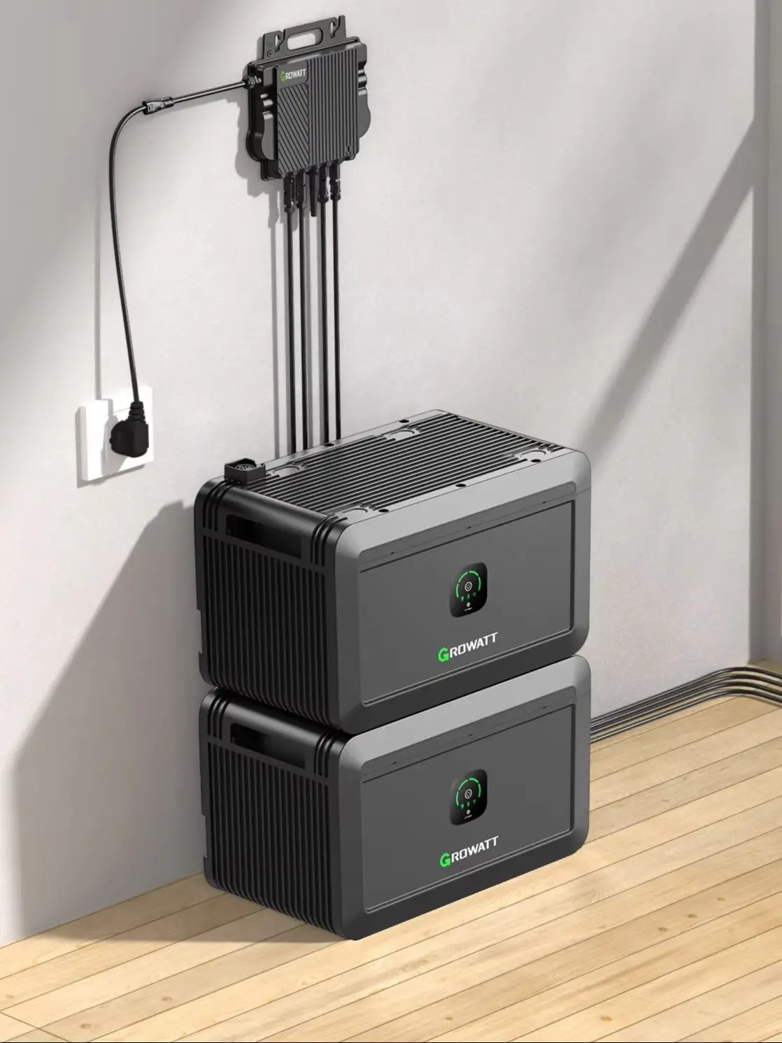 Growatt NOAH 2000 2,048kWh Balkonkraftwerk Speicher LiFePO4 mit 1800 W PV-Eingangsleistung IP66 Für Balkonkraftanlagen
