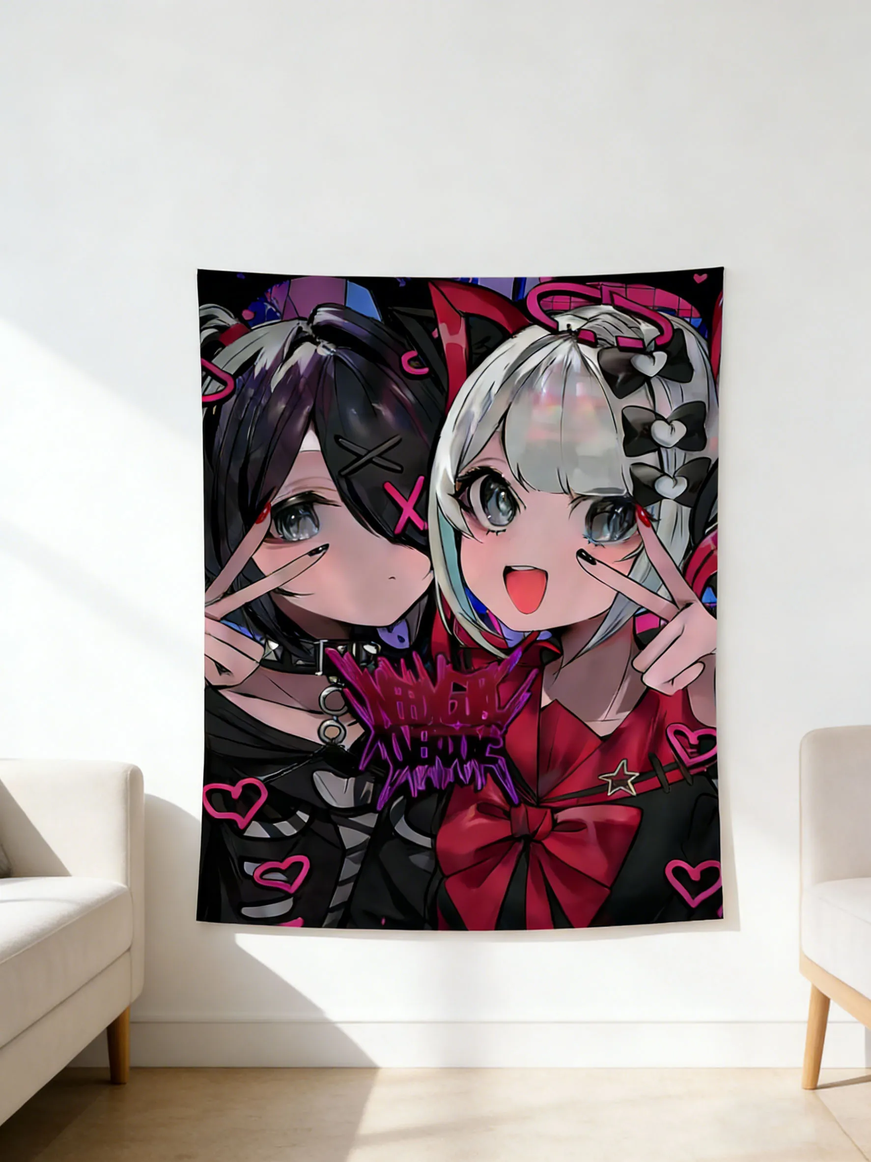 2026 Anime Nekopara Cartoon Tapestry Bohemian Style Tapestry Needy Girl Streamer Overload Tapestry Aesthetic Wall Hanging Decor