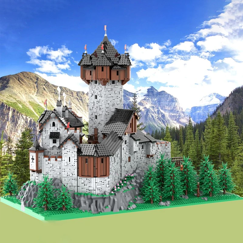 15539PCS MOC Alpine Castle Building Austrian Historic Architecture DIY Model Building Blocks Birthday Toys Gift