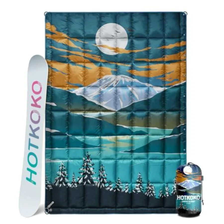 

Down Camping BlanketWarm Puffy Lightweight Down Camp Blanket Outdoor Travel Quilt for Sleep Stadium Hiking 700 Fill Power Water