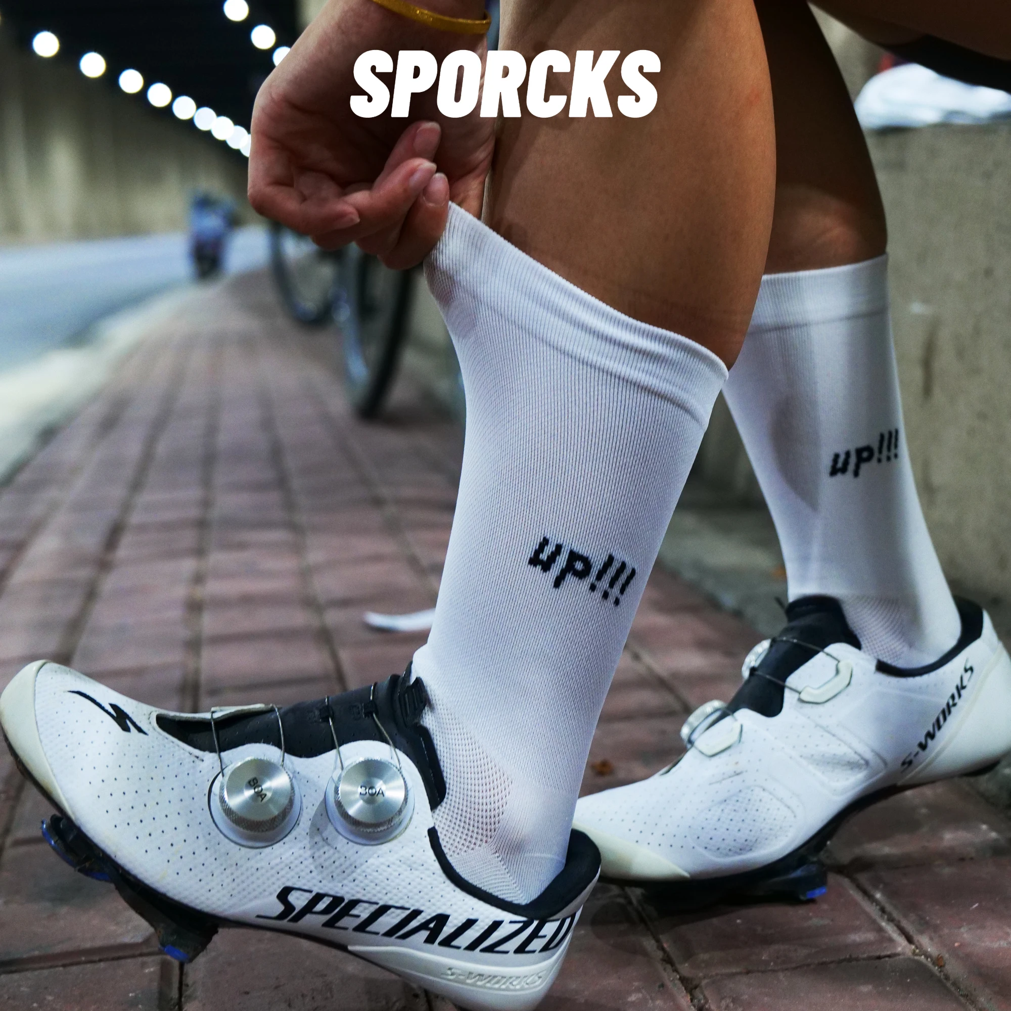 

Велосипедные носки Sporcks up с буквенным узором Весенне-летние мужские и женские шоссейные велосипедные спортивные модные дышащие высокоэластичные износостойкие носки до середины икры