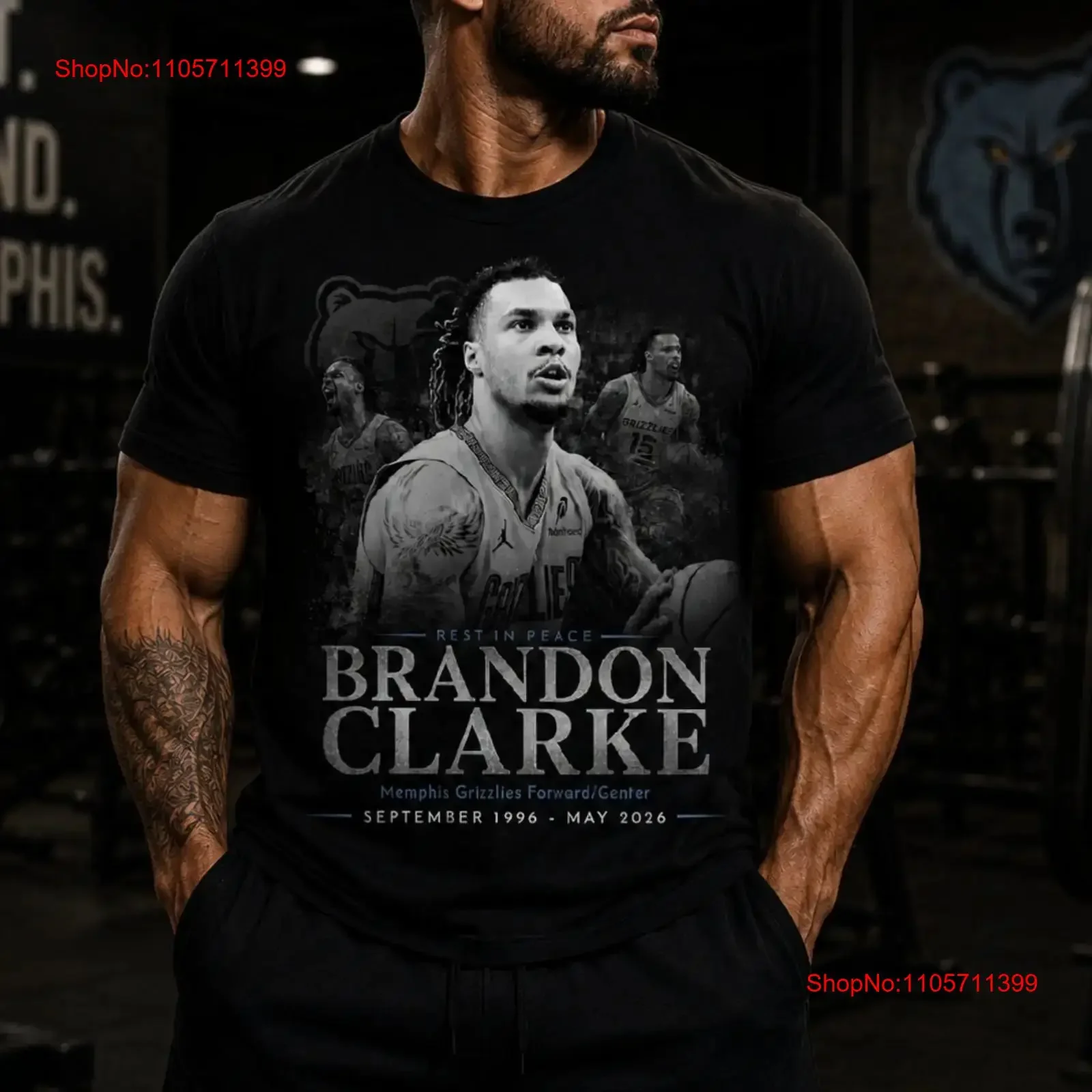 RIP Brandon Clarke Memorial T Shirt Basketball Tribute long or short sleeves vintage Washed Top For Everyday Wear Comfortable