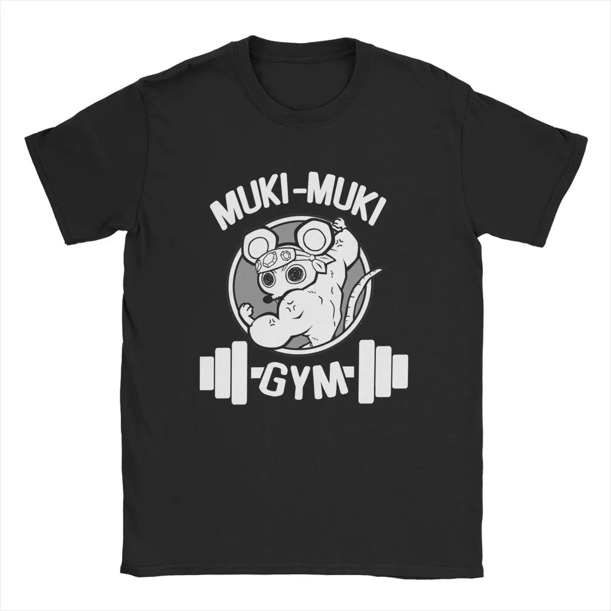 

Cool Muki Muki Gym Demon Slayer T-Shirts Men Round Collar Cotton T Shirt Muscle Rats Short Sleeve Tees Graphic Printed Clothes