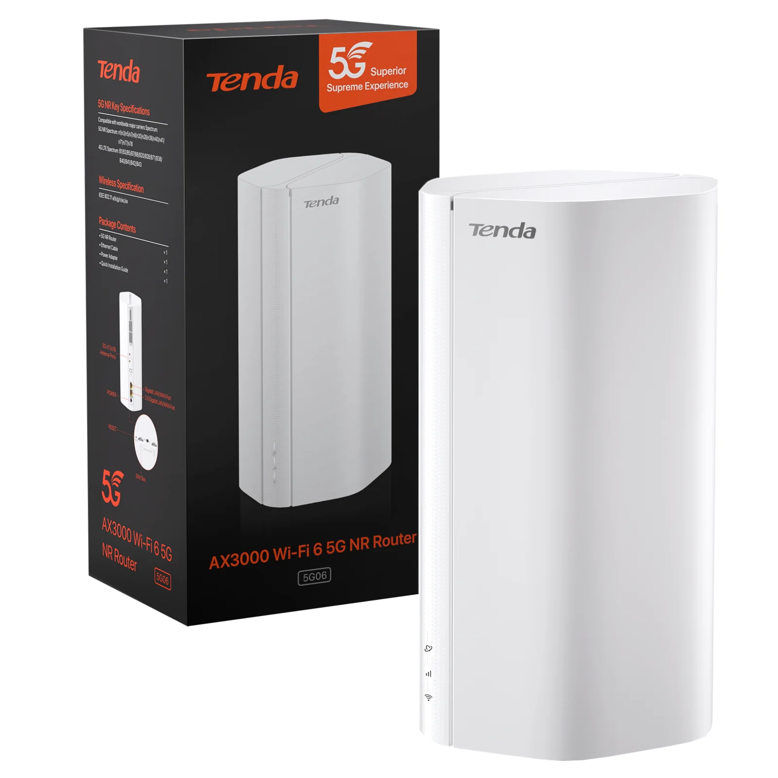 Tenda 5G SIM Wi-Fi 6 Router AX1800 AX3000 Wi-Fi 6 Draadloze CPE Modem WiFi Hotspot 5G/4G/3G Multi-mode 2.4Ghz 5Ghz Mesh Router 5G