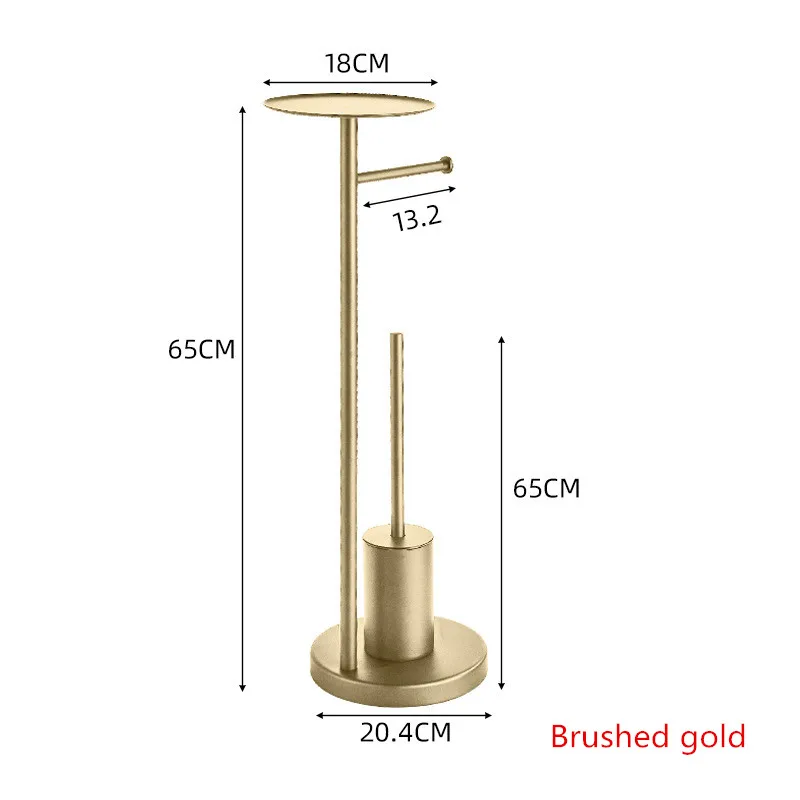 Black stainless steel toilet paper holder with toilet brush set Toilet deodorant Floor tissue holder Removable freestandin type