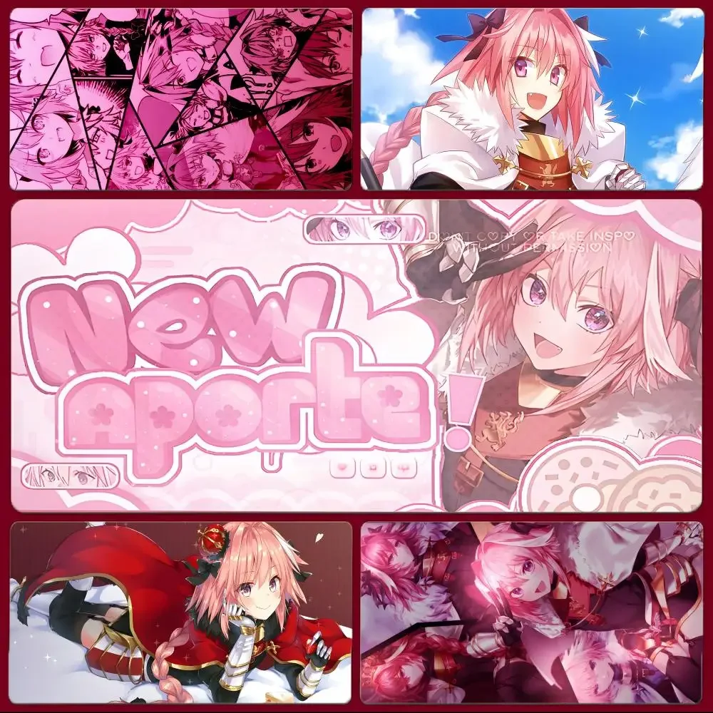 anime knight F-Fate Astolfo Mouse Pad Large Gaming Mousepad with Stitched Edges Thickened Desk Mat PC
