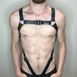 SFP BDSM-Suspensions réglables en cuir PU pour hommes, décor clouté, bondage sexuel gay, vêtements fétichistes SFP