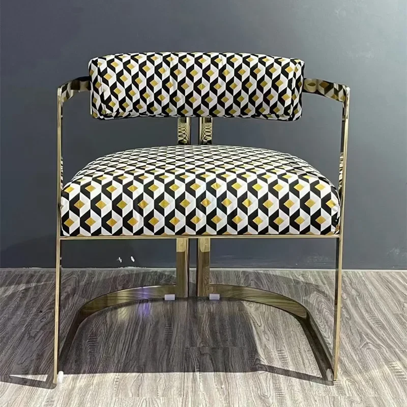 Modern high-end armchair stainless steel decorative conference dining chair leisure chair available in hotel sales department