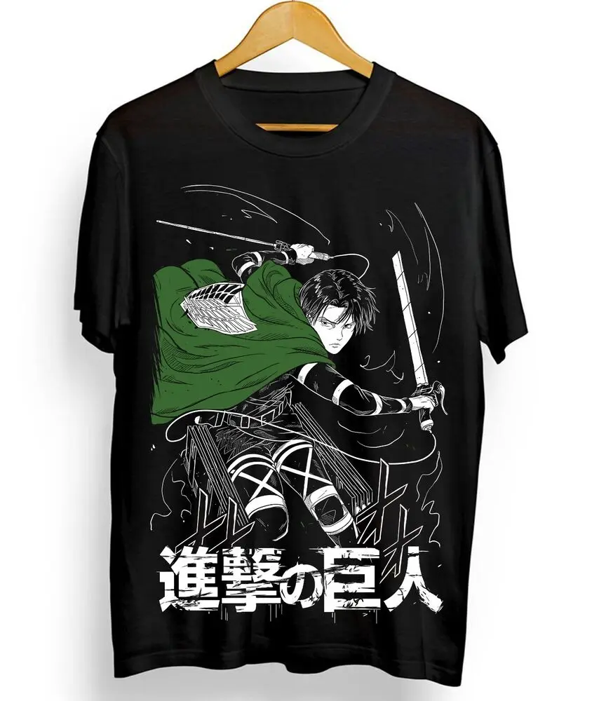 Levi Shingeki T-shirt No Kyojin Attack on Titan Anime AOT Horror Shirt All Size