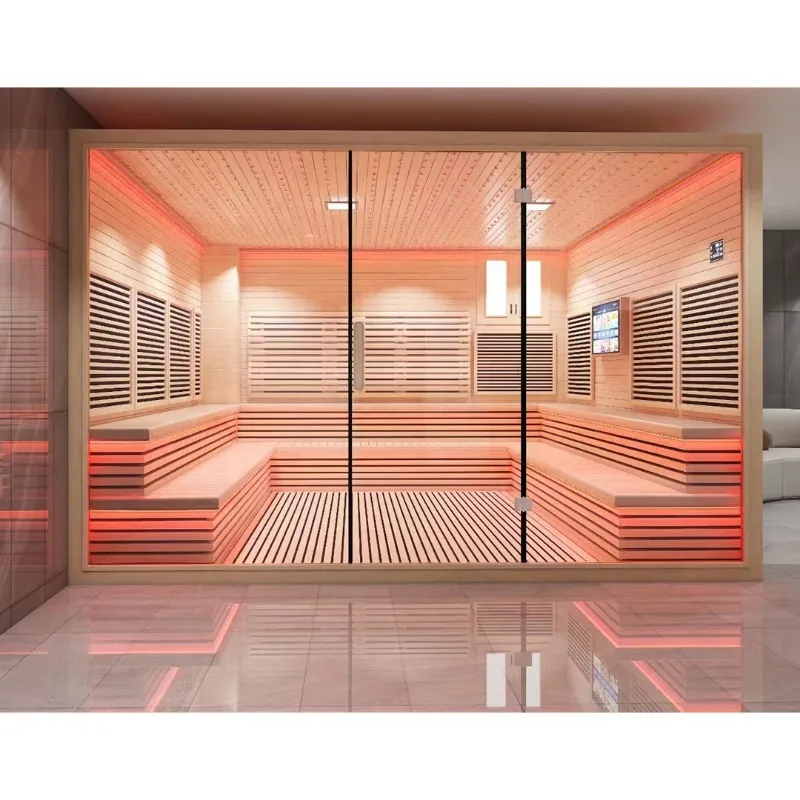 Far Infrared Dry Wet Steam Room Large Size Indoor Sauna Rooms for 4 Person Sauna