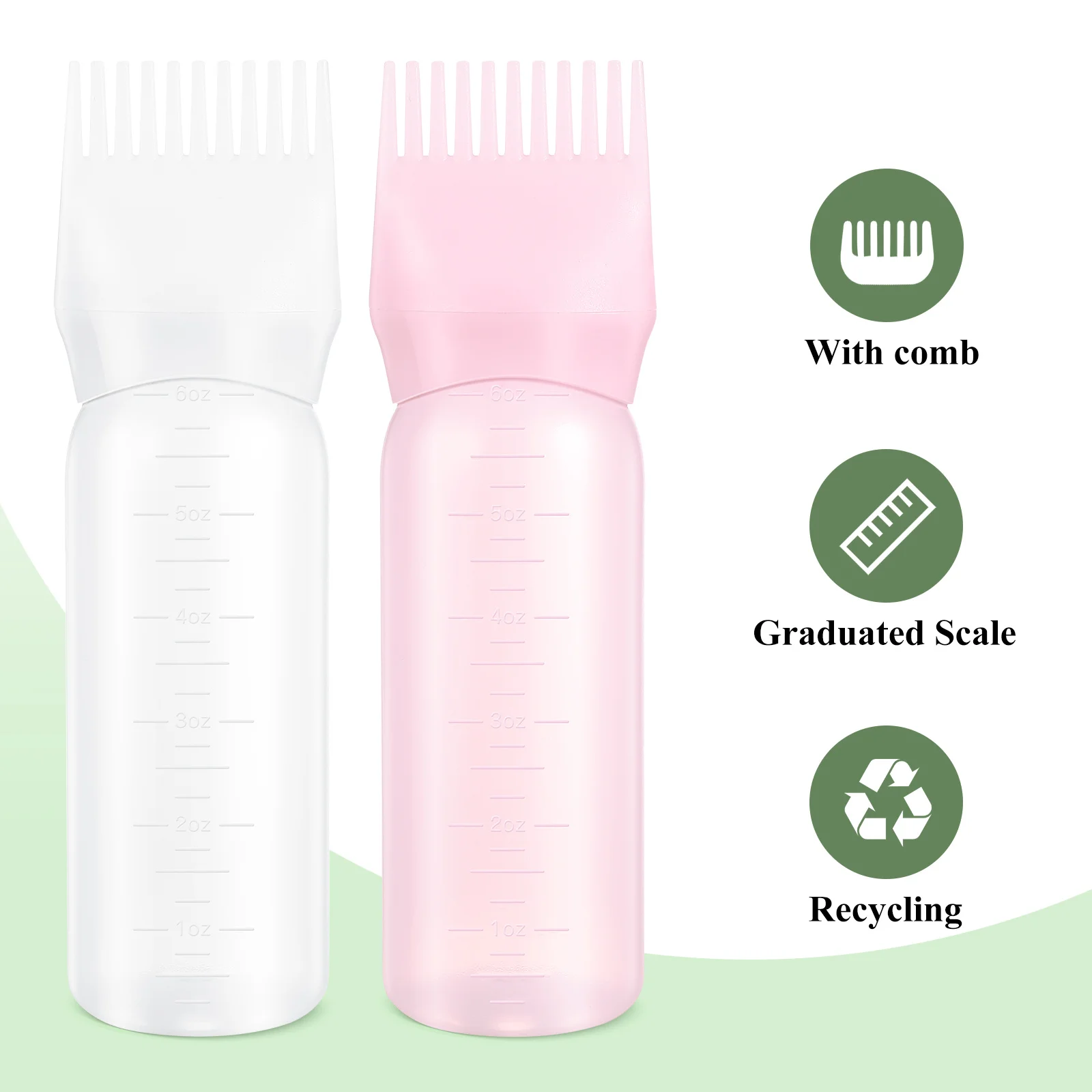 3 pcs Root Comb Applicator Bottle For Hair Color Oiling Dyeing Salon Use Reusable Hair Treatment Tool Comb Applicator Bottles - Image 4