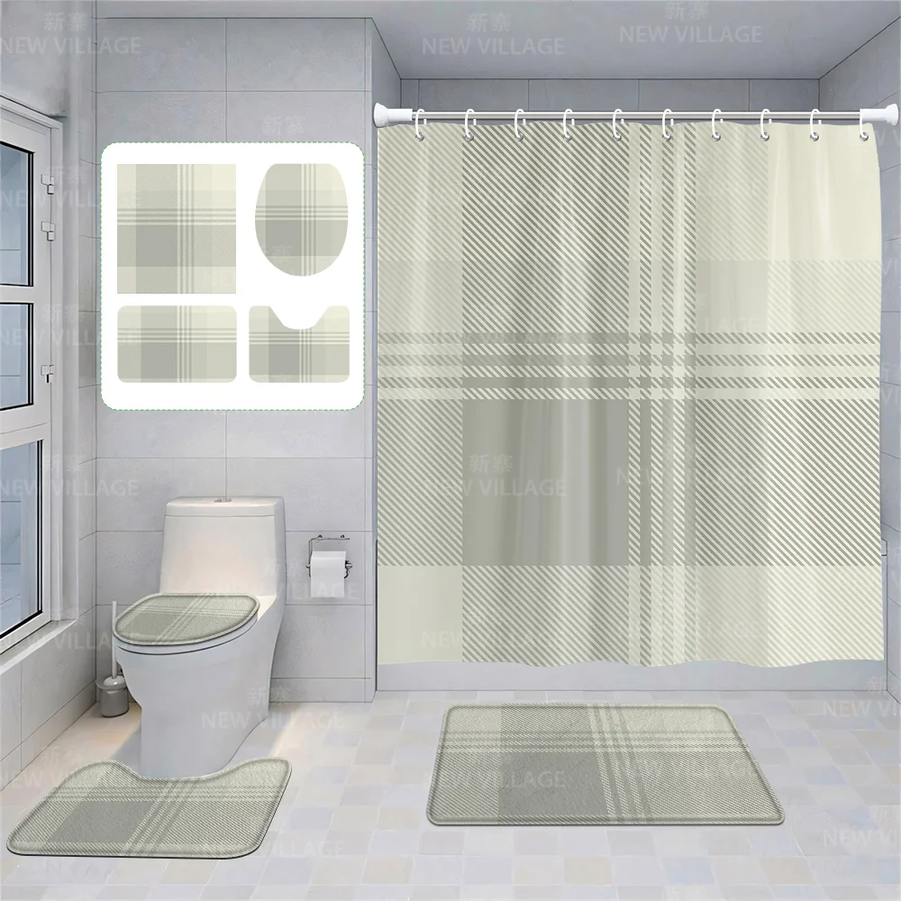 

Шторы для домашнего душа, декоративные водонепроницаемые тканевые Нескользящие, для ванной комнаты, абсорбирующие современные фотообои, простые