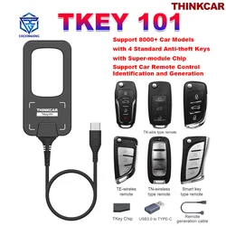 THINKCAR TKEY 101 Universal Car Key Programmer Tool with 6 Unit Remote Keys & 1pcs Super Chip Support 8000+ Car Anti-theft Data