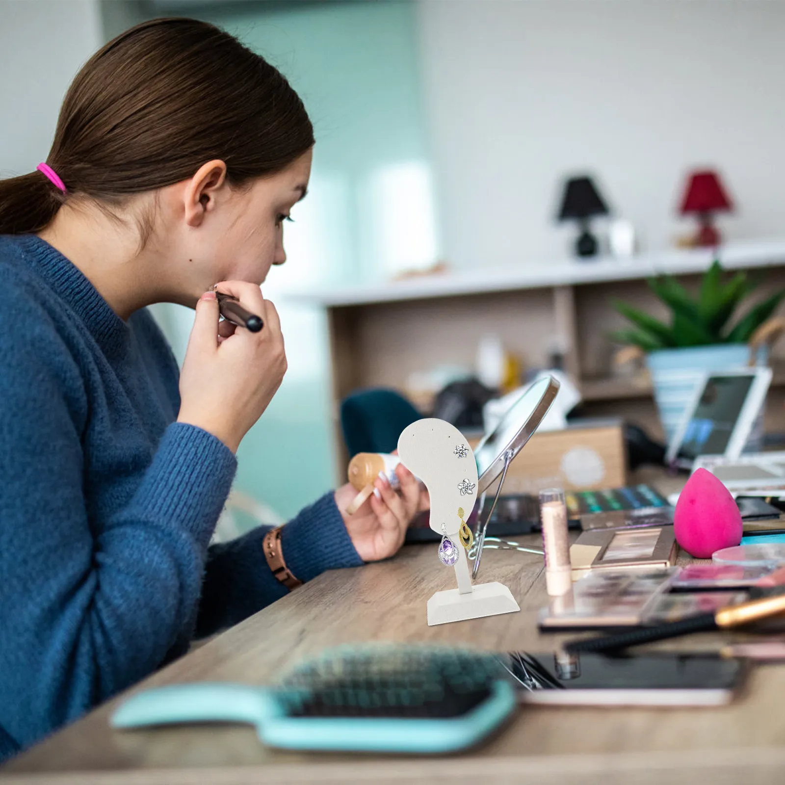 

Подставка для сережек в форме уха, органайзер для украшений, демонстрационная витрина, стеллаж для хранения, для домашнего декора, реквизит для фотосъемки, для розничной торговли, 1 шт.