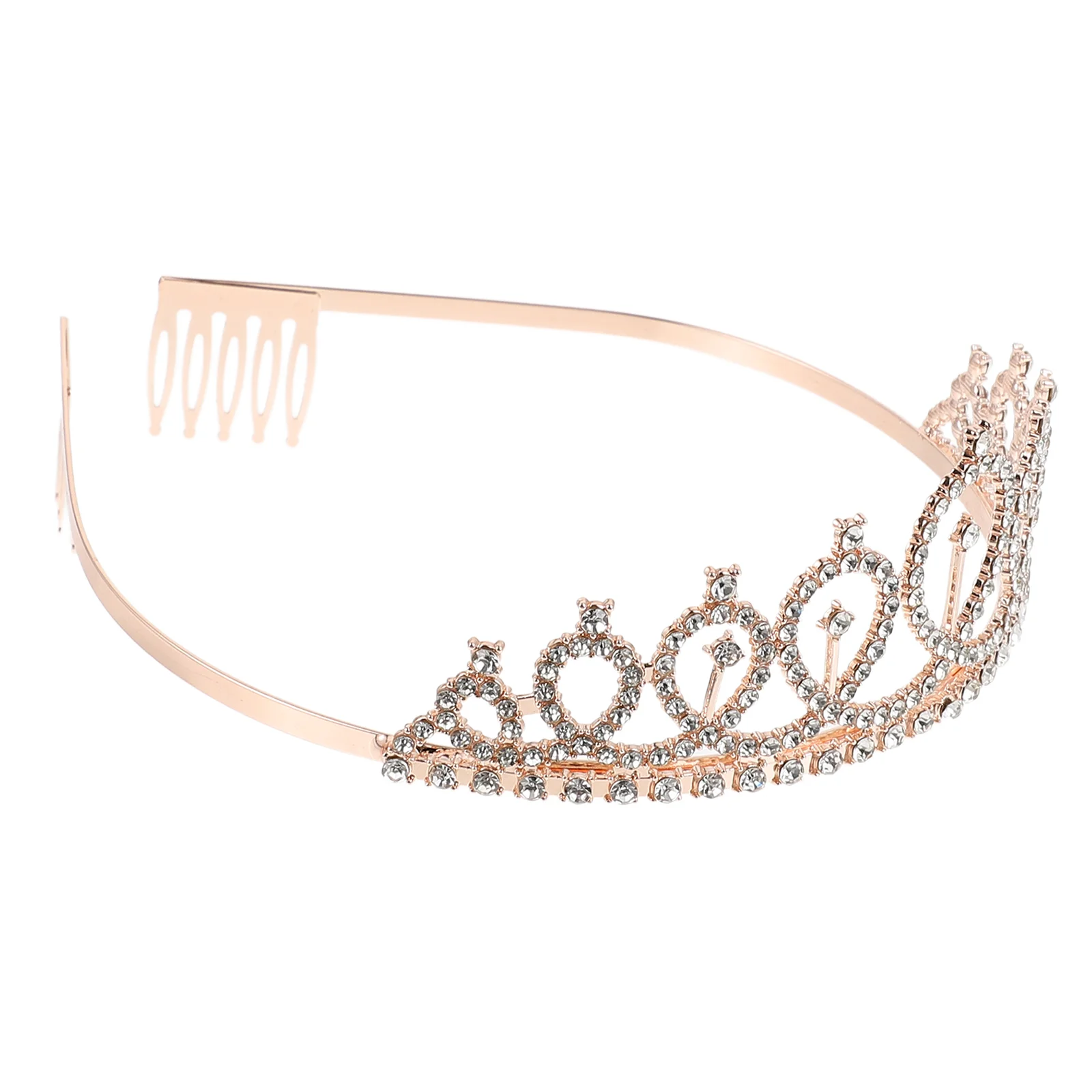 Crown with Rhinestone Comb Elegant Appearance Tiara Zinc Alloy Bride Decorate Wedding Hair Exquisite