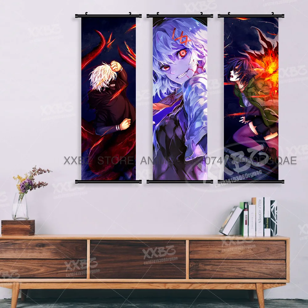 Tokyo Ghoul Anime Poster Vintage Home Dekoration Wand Kunstwerk Scroll Bild Druck Leinwand Hängen Malerei Für Wohnzimmer Wandbild – Detail 4