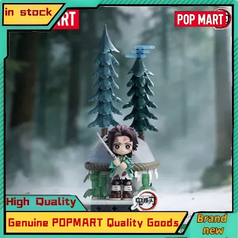 Genuine Pop Mart Demon Slayer Kimetsu No Yaiba Mugen Train Arc Building Blocks Figure Blind Box Ornament Gift Surprise Boxs Toys
