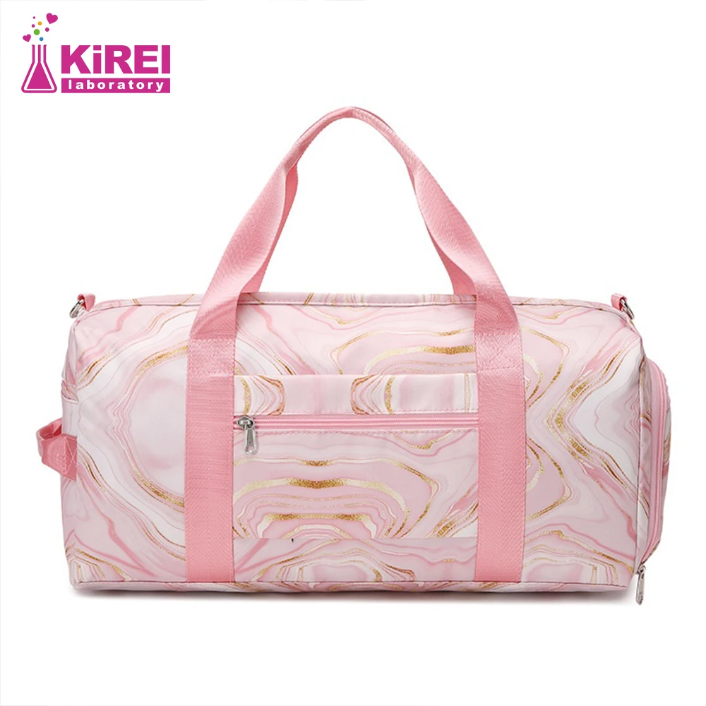 Separação seca e molhada yoga bolsa de ombro grande capacidade marmoreado bolsas de viagem moda feminina tendência casual saco de esportes