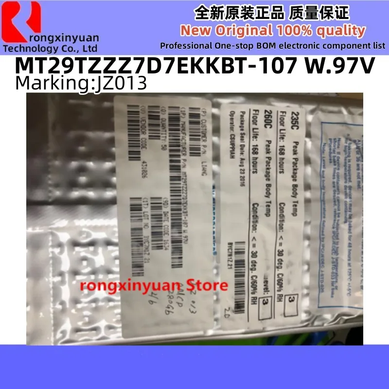 2-10Pcs/lot  MT29TZZZ7D7EKKBT-107 W.97V Marking: JZ013  BGA  MT29TZZZ7D7EKKBT-107W.97V  MT29TZZZ7D7EKKBT 100% New original