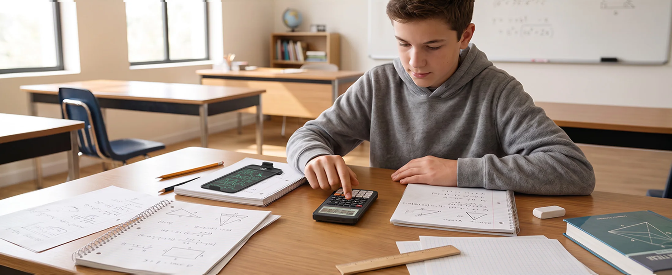 Wiederaufladbare wissenschaftliche Taschenrechner mit Notizblock für die Oberstufe, mit abnehmbarem Notizblock und 3-Zoll-HD-Display – Detail 9