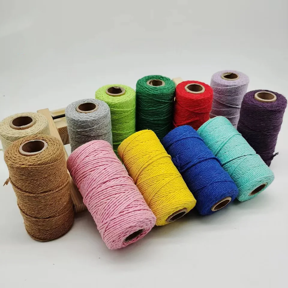 40 kleuropties Macrame koord 2 mm 100 meter touw Macrame garen Natuurlijk katoenen koord Perfecte macrame benodigdheden DIY ambachten koord