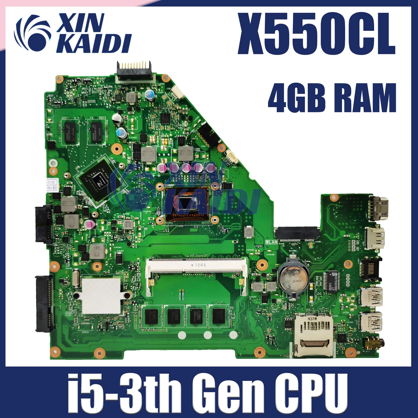 X550CL MAINboard For ASUS X550CA  X550CL R510C Y581C X550C Laptop Motherboard 4GB-RAM I3 I5 CPU 100% Test