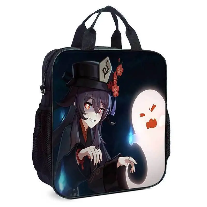 Genshin Impact Hu Tao Zhongli For Primary And Secondary School Students, Unisex Handbag, Children's Tutoring Crossbody Bag, Ani
