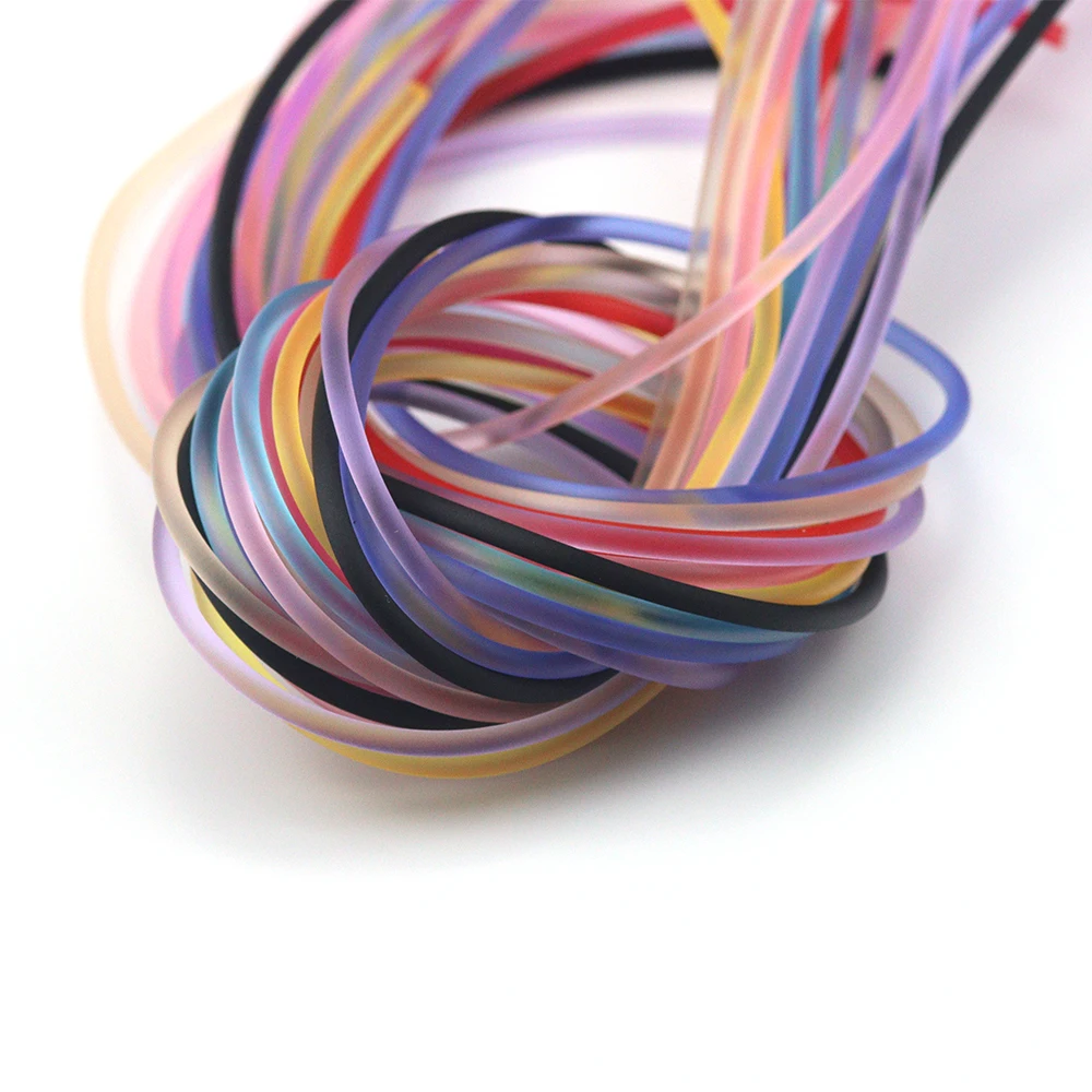 1/2/3/5M 2MM Clear Silicone Rubber Rope Candy Color Silicone Tube DIY Accessories Iadies Charm