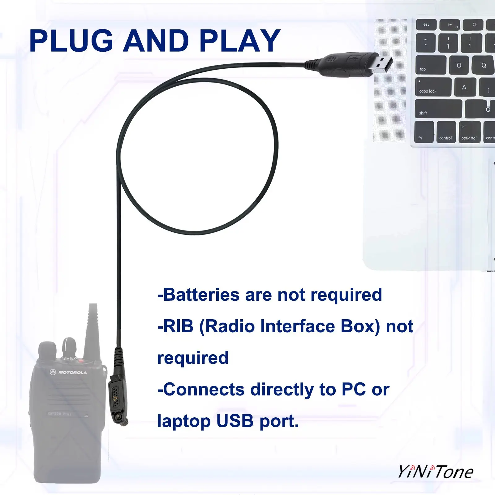 Schrijf Frequentie Lijn Voor Motorola Radio Gp328plus Gp338plus Gp644 Gp688 Gp344 Gp388 Ex500 Walkie Talkie Usb Programmeerkabel