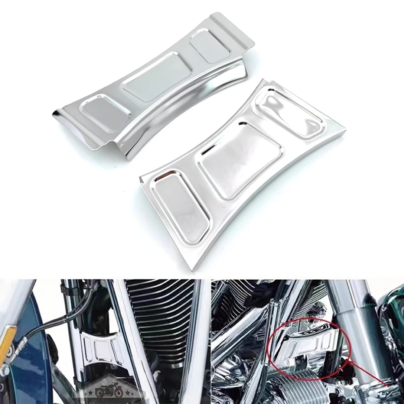 

For Motorcycle Harley Touring Modified Front Frame Chrome Trim Twin Lights Street Glide Road King Neck Plating Cap 89-13