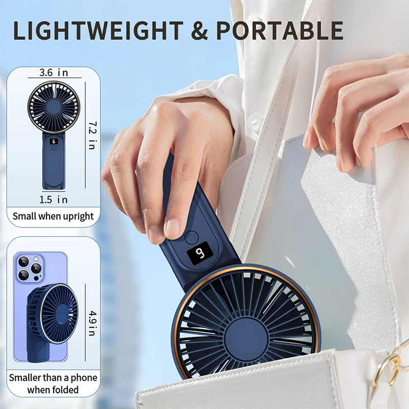 Desktop Ventilador Outdoor Portable Fan USB Charging Mini Handheld Fan Flower Fairy Hand-held Rechargeable Pocket Fan 6 Speeds