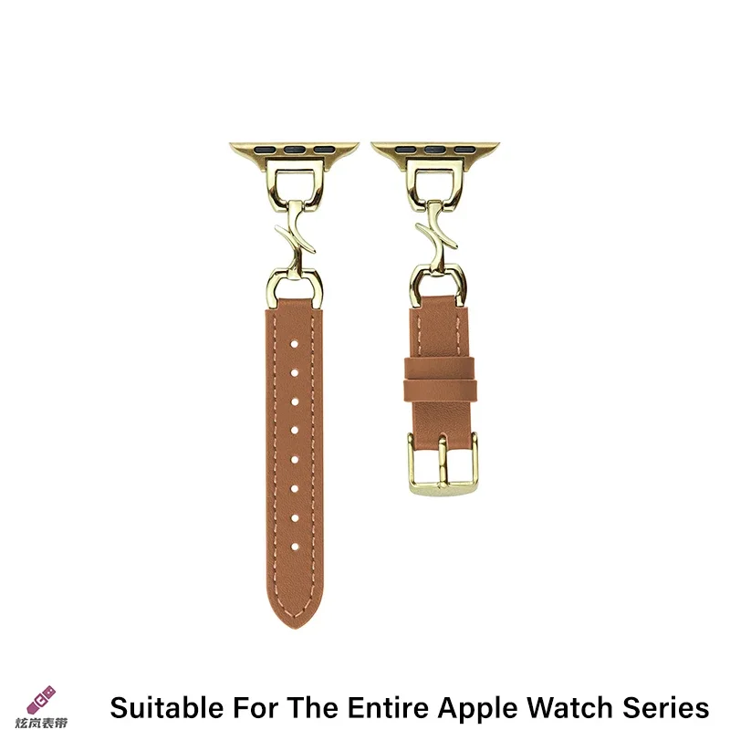 Correas de metal tipo espina compatibles con pulseras Apple Watch Iwatch56 correas de reloj inteligente diseño de hebilla de aguja de cuero