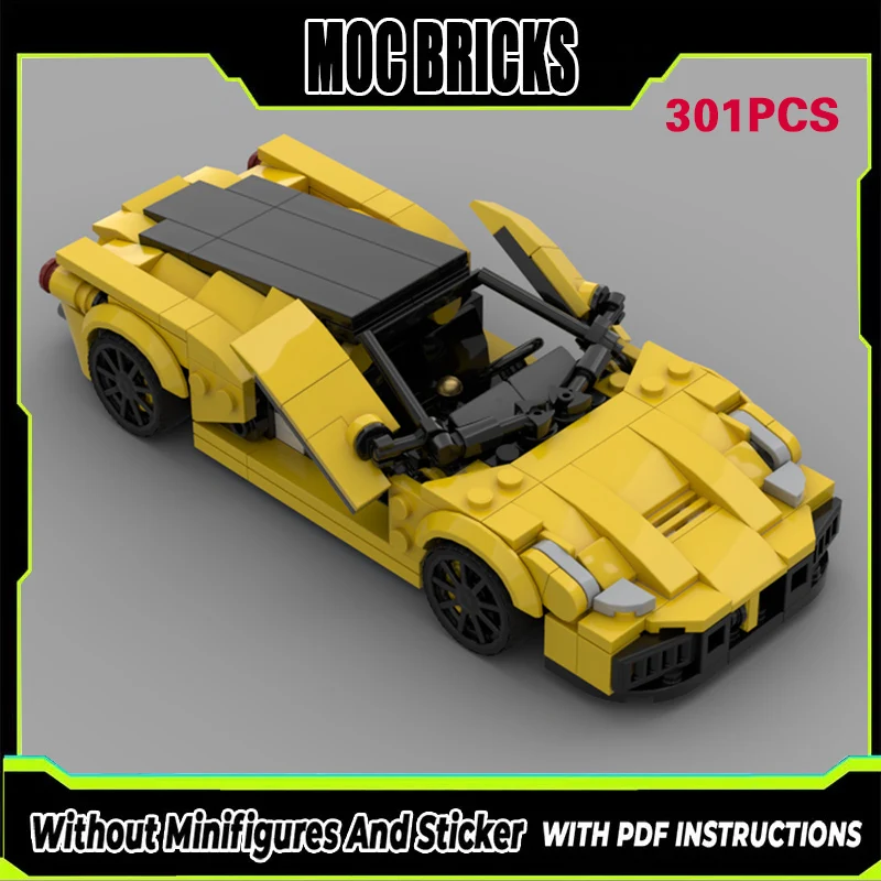 

Конструктор MOC: Модель гоночного автомобиля, вдохновленная гиперкарами, модульная технология, подарки, праздничный набор для сборки, детские игрушки