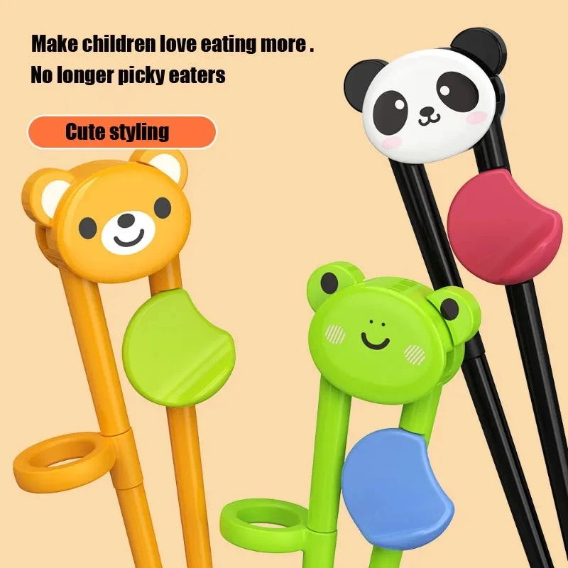 Pauzinhos de animais animados para crianças, Urso bonito, Panda, Pauzinho de aprendizagem elementar, Baby Kids Training Talheres, Food Sticks