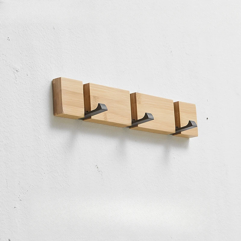 Foldable Wood Wall-Mounting Clothes Hooks Household Clothes Shelf Towel Coat Sundries Hook Door Hangers Bathroom Rack