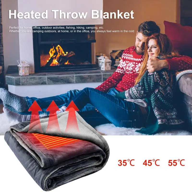 Car Heated Blanket Wrap Shawl Home Office Electric Heated Blanket Poncho Winter Warm Shawl Blanket winter Travel Car Accessories